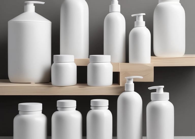 A diverse group of people using care products outdoors.