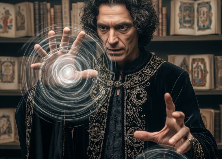 Three worlds are turned upside down when a warrior loves a sorcerer, and a scientist is murdered.