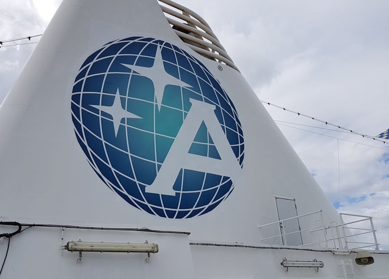 “Installation of exterior ship branding and Azamara Club Cruises logo graphics on cruise vessel