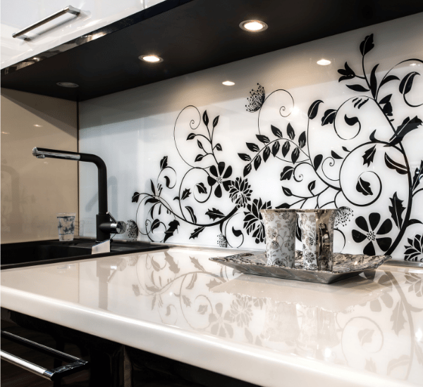 Patterned Glass Splashback