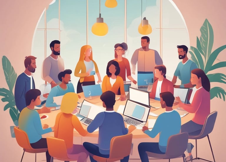 A dynamic image of a successful project launch.