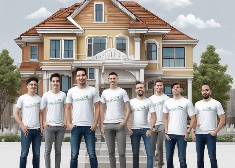 A team of professionals analyzing property listings together.
