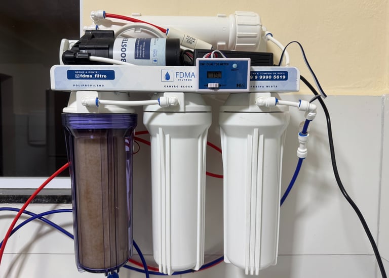 Estação de água desmineralizada e deionizada