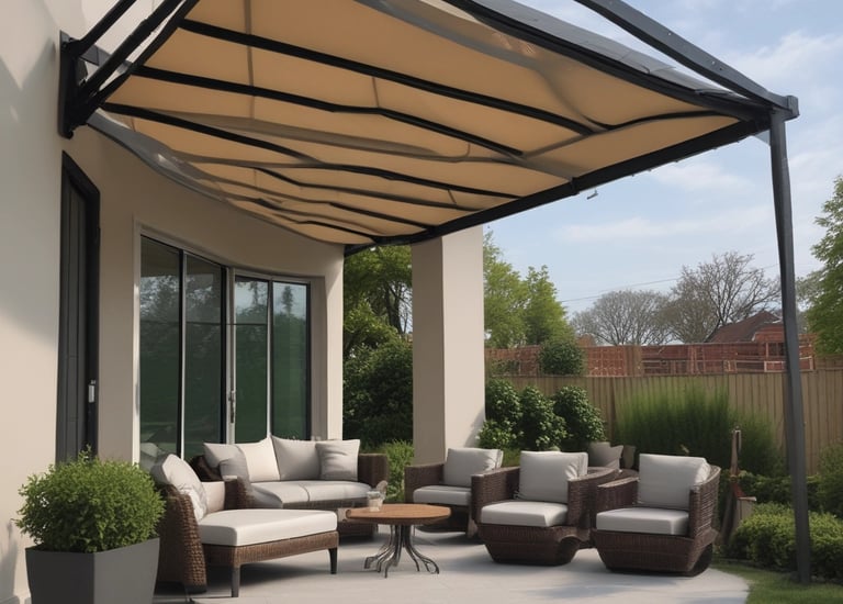 A historic building is under renovation with bright yellow scaffolding on the facade. The building is set against a backdrop of modern high-rise structures. A crane is visible above, indicating ongoing construction work in the area.