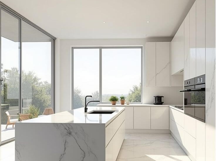 custom high glossy kitchen cabinet design