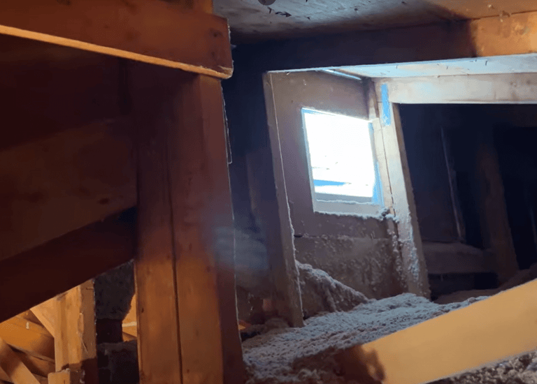 Attic blown-in insulation
