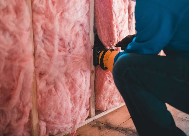 Fiberglass panels installed into wall