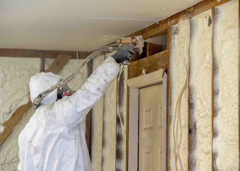 residential spray foam insulation project