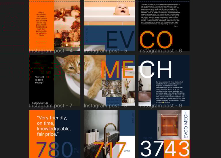 a figma layout of instagram posts