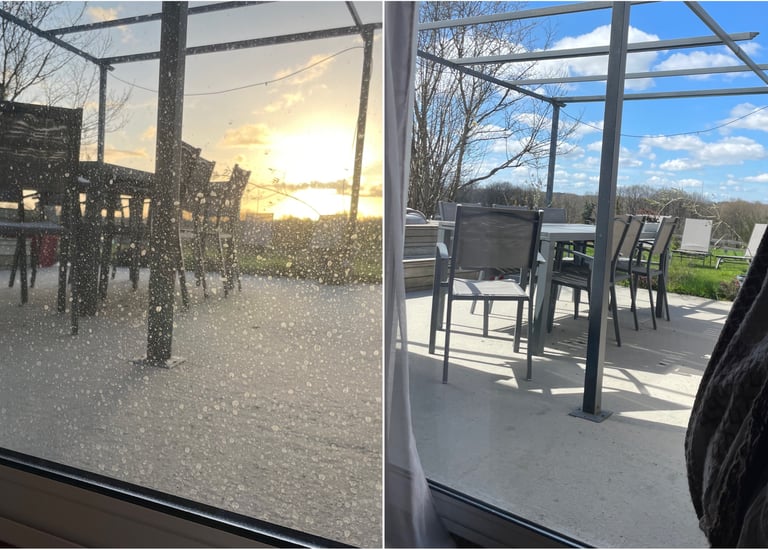 Avant après nettoyage de vitres m&m services pro rouen