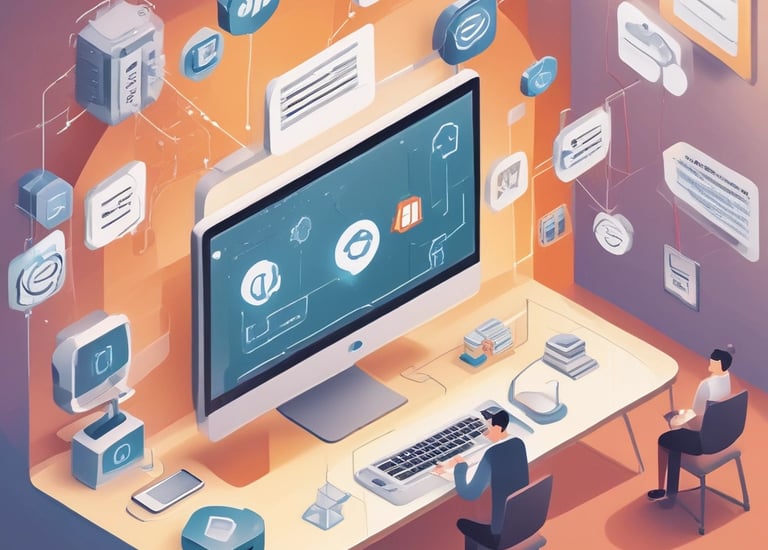 A laptop screen displaying the OpenAI logo and text. The laptop keyboard is visible below, with keys illuminated in a dimly lit environment.