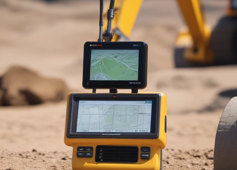 red and black heavy equipment on brown soil