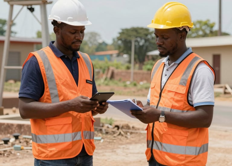 Technician measuring lighting levels in an industrial facility.
