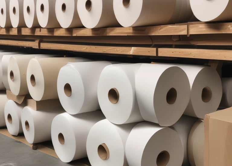 Workers carefully inspecting rolling papers in a bright factory.