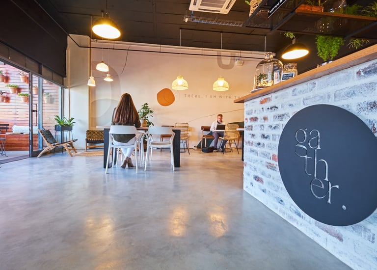 Renocrete Cloud Grey floor finish, modern cementitious coating for sleek minimalist interiors installed by Tswanacrete.