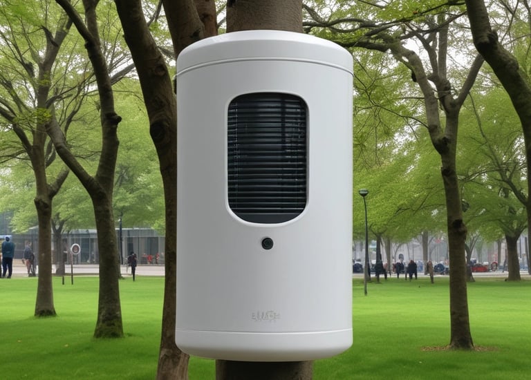 Community members engaging with monitoring technology.