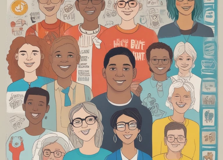 A black and white poster is taped to a pole, containing text about ways to help social justice causes. The poster mentions donating to various funds, signing petitions, getting educated on issues, and using personal privilege to speak up.