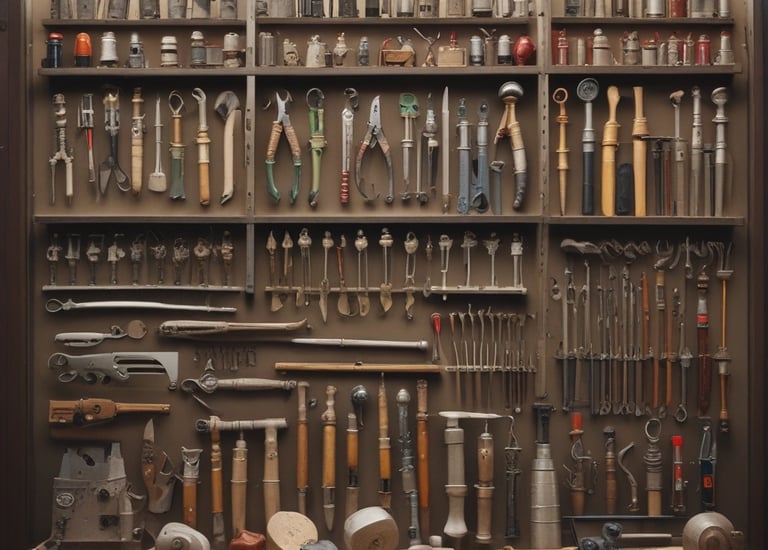 A metal fence in the foreground with vertical bars frames a construction site, where various materials and machinery are visible. In the background, an industrial building with a tower stands under a partly cloudy blue sky, surrounded by greenery and other urban structures.