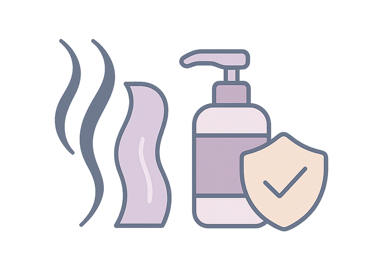 Keratin treatment example (sleek hair strand)