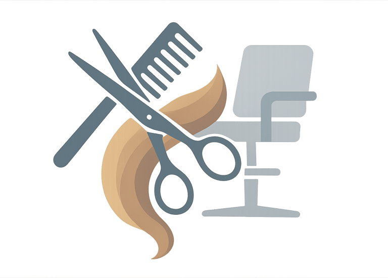 Haircut service example (scissors and comb)