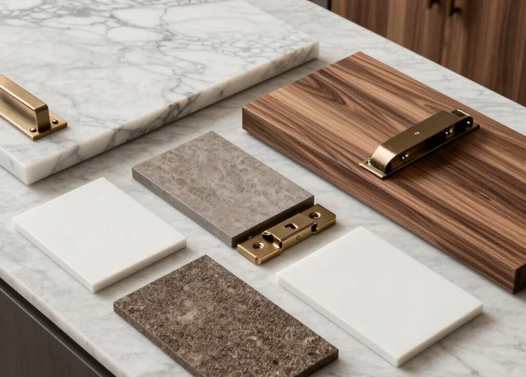 Close-up of custom cabinetry showcasing fine wood grain and seamless joinery.