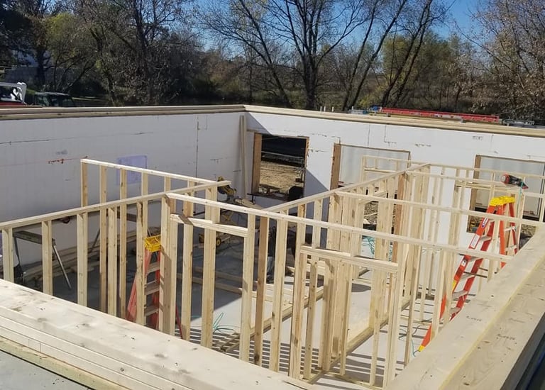stick frame new construction project