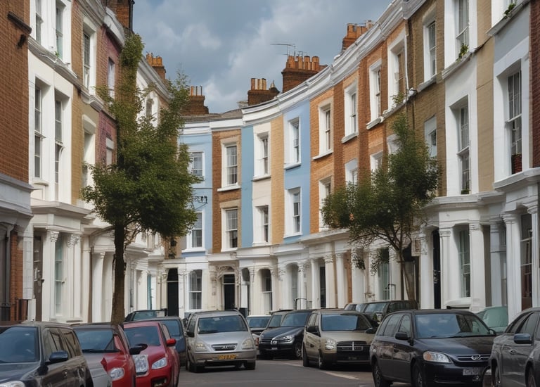 A luxurious residential complex is visible with a modern swimming pool in the foreground. Palm trees and a variety of lush green plants decorate the poolside area, while lounge chairs are placed under shaded wooden structures. The multi-story buildings in the background have balconies and large windows, giving the place a resort-like feel.