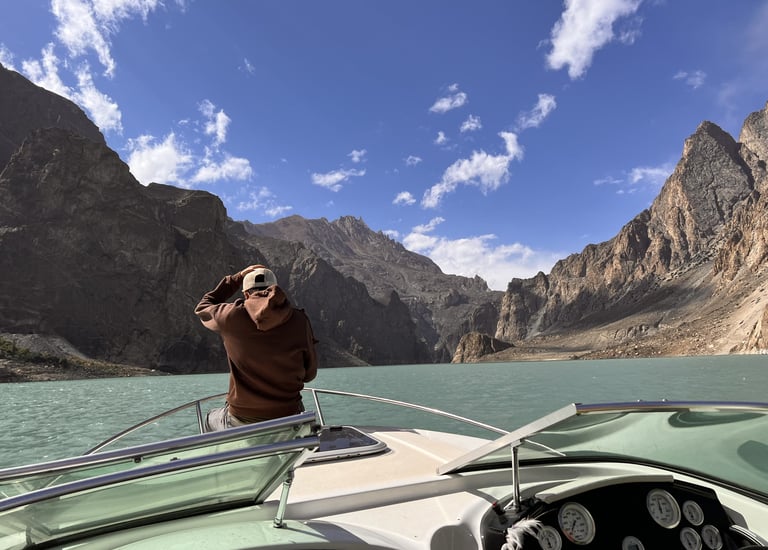 boating in Attabad lake 
