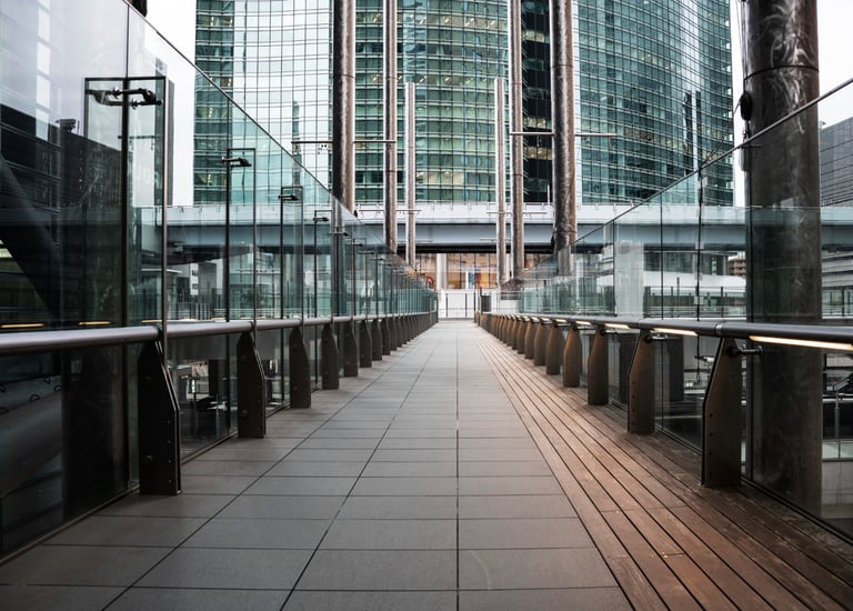 modern London commercial buildings and apartments