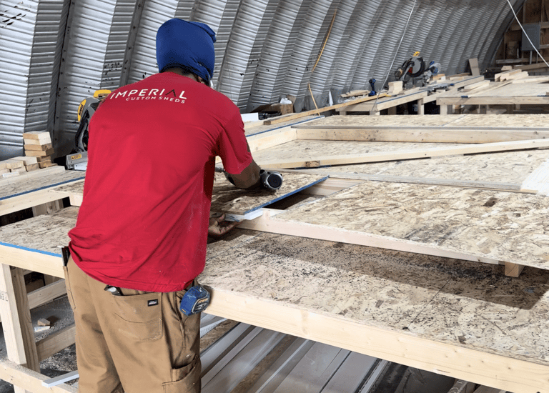 Imperial Custom Sheds builder crafting a custom shed with expert precision