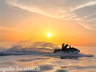 coucher de soleil en jet-ski a agadir