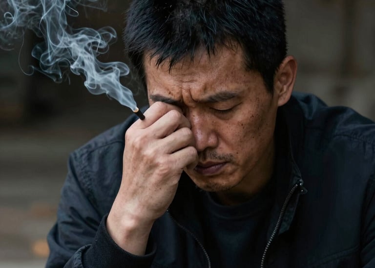 A calm individual meditating in a peaceful outdoor setting.