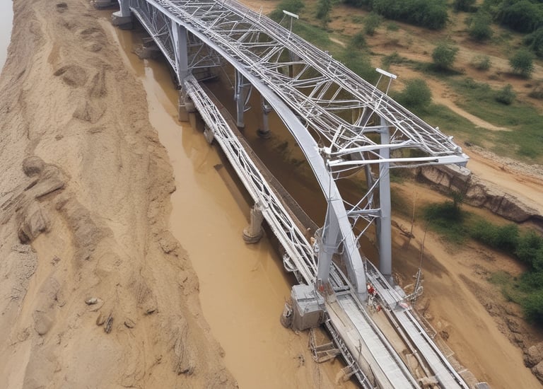 A laptop displaying a webpage with the text 'I design and develop experiences that make people's lives simple.' is placed on a wooden table. It is set in an outdoor seating area with white furniture and greenery in the background. The setting appears to be calm and conducive to work or relaxation.