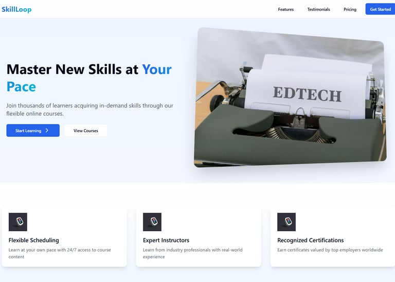 a type of website design for edtech