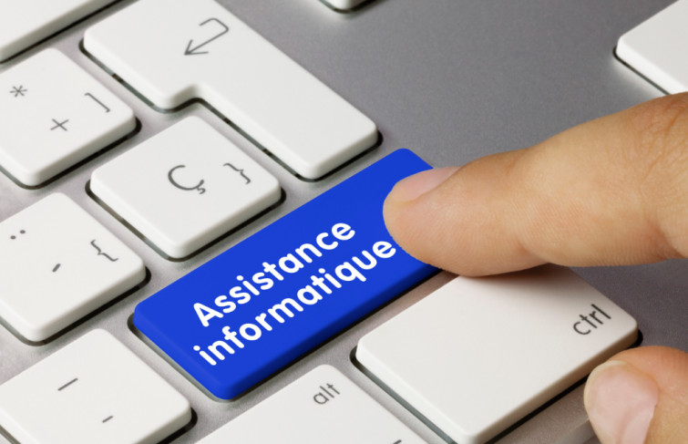 Bouton assistance informatique
