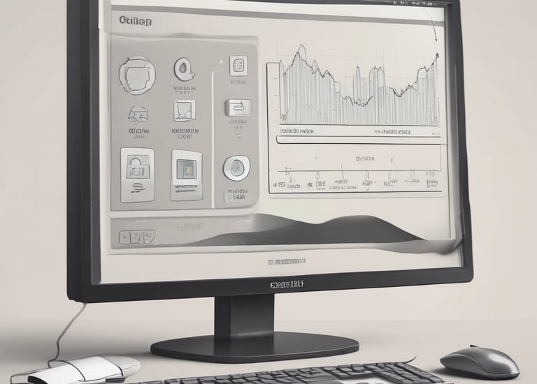 Two tall metal water towers stand on a clear day with a backdrop of blue sky and light clouds. The towers are supported by metal frameworks, and a building labeled 'Municipal Water Works' is situated beneath them, surrounded by trees and vegetation.