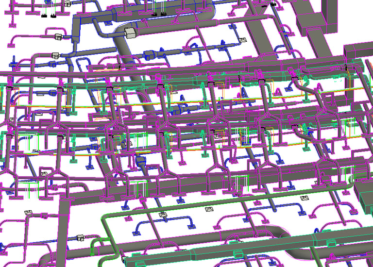 Plans 3D réseaux de ventilation