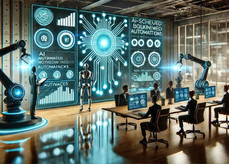 A dynamic business environment where AI-powered workflow automation eliminates bottlenecks. Robotic 