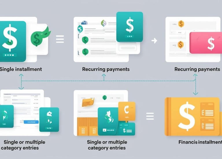 Lançamentos flexíveis, como: únicos, parcelados, fixos, tanto simples como compostos