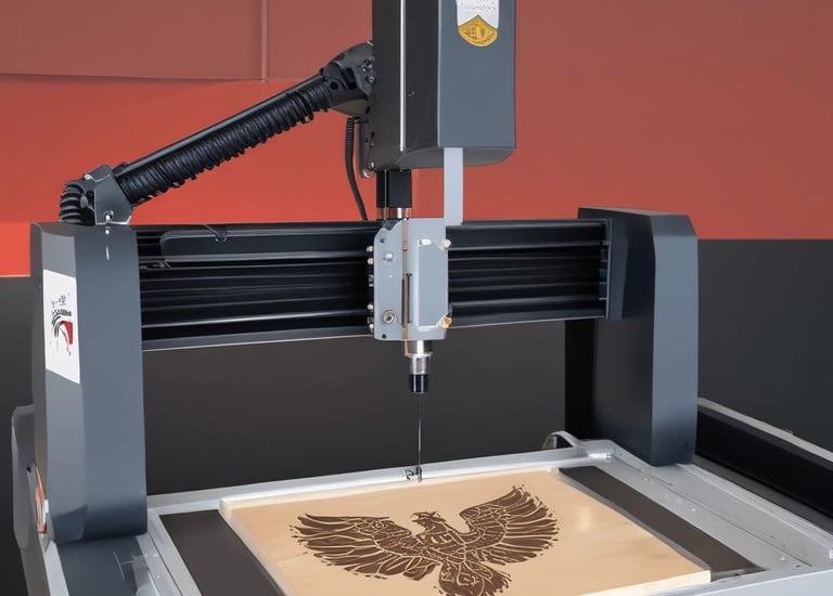 A 3D printer is actively printing a large, intricately designed object with a rope-like texture. The object features a gradient of colors, transitioning from a metallic pink to a deep purple.