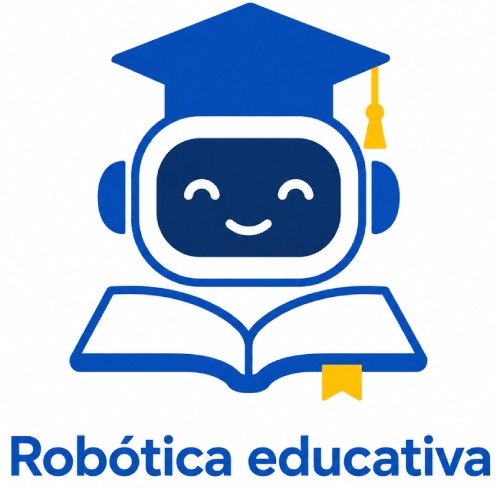 Robot con birrete y libro que representa el aprendizaje de robótica.