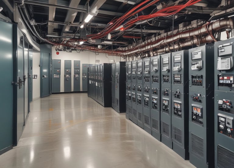 An HVAC technician servicing a commercial air conditioning unit.