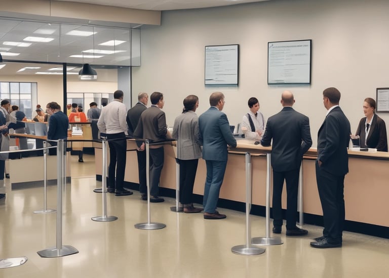 A professional organizing a workspace for efficiency.