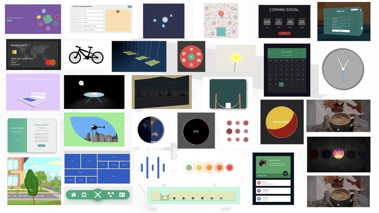 100 software projects laid side by side and collab into an single frame