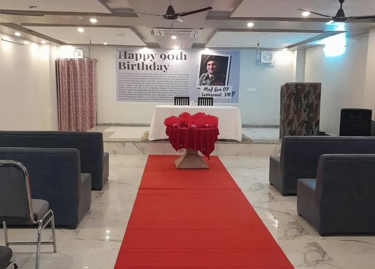 banquet hall of hotel rudra near jolly grant airport