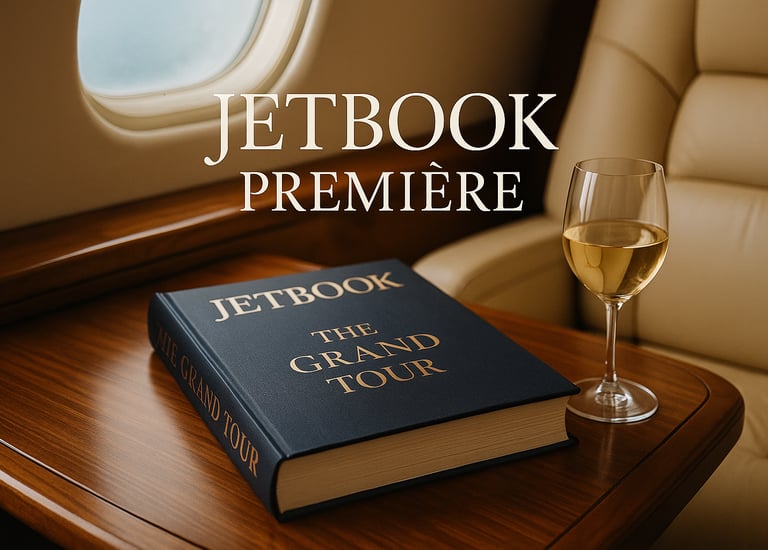 Presentazione esclusiva di libri a bordo di jet privato, per autori e ospiti selezionati