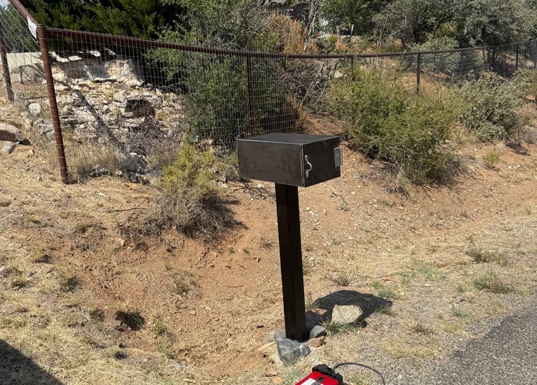 a custom metal mailbox Prescott Welding Company built