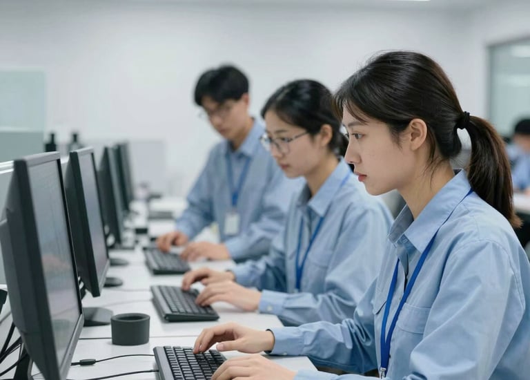 QA team collaborating on AI training data creation.