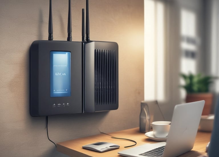 A dimly lit server room with multiple racks of computer servers surrounded by cables and various technical equipment. The space has an industrial feel with visible pipes and ductwork, and a sign on one rack stating 'Do not use'.