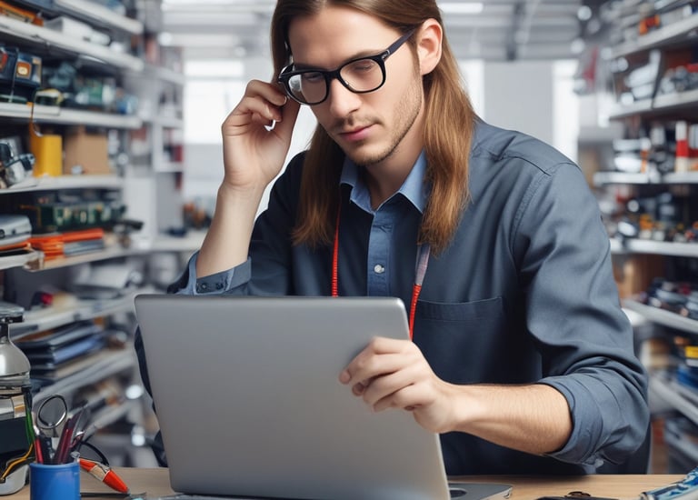 A modern desk setup featuring a camera lens, a tablet displaying an interface with app icons, a pair of earbuds in an open charging case, and a book titled 'Wireless and Mobile Device Security' on a shelf below.